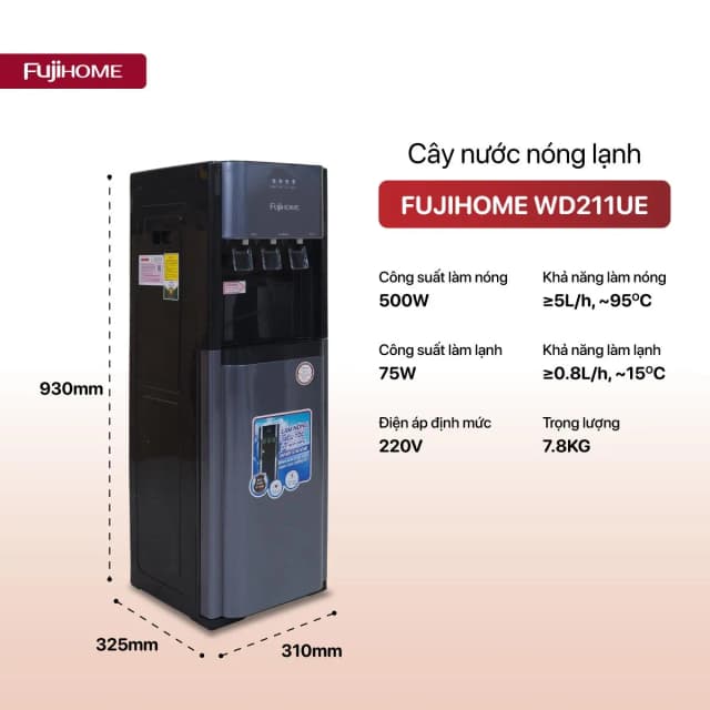 Top 1 so sánh giá Cây nước nóng lạnh FUJIHOME WD211UE 575W - Tìm sản phẩm giá rẻ nhất - Ảnh 8