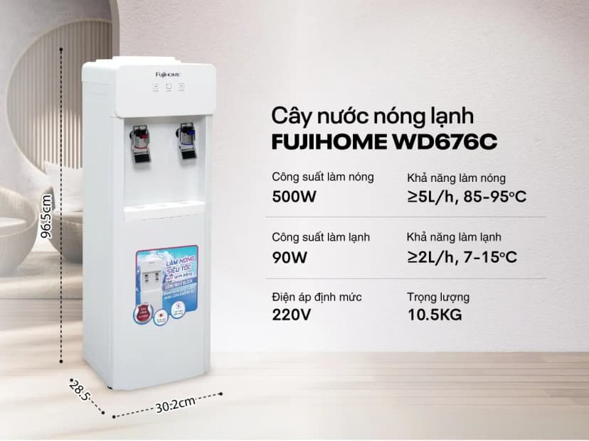 Cây nước nóng lạnh FUJIHOME WD676C 590W - Giá rẻ nhất hôm nay - Ảnh 12