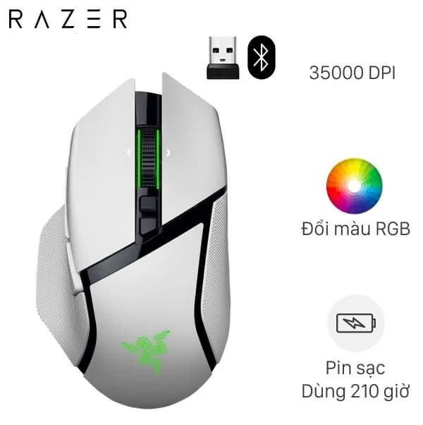 Chuột sạc Bluetooth Gaming Razer Basilisk V3 Pro 35K White Edition - Ảnh 12