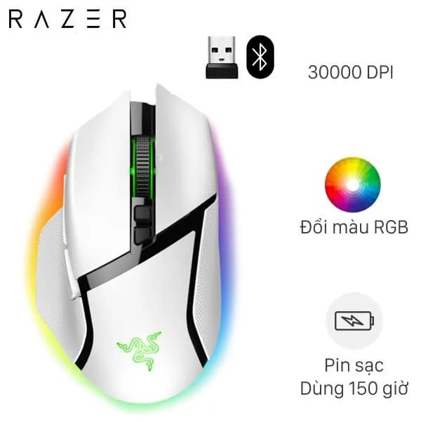 Chuột sạc Bluetooth Gaming Razer Basilisk V3 Pro White - Giá rẻ nhất hôm nay - Ảnh 1