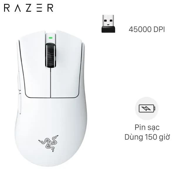 Chuột sạc Không dây Gaming Razer DeathAdder V4 Pro White Edition - Ảnh 6