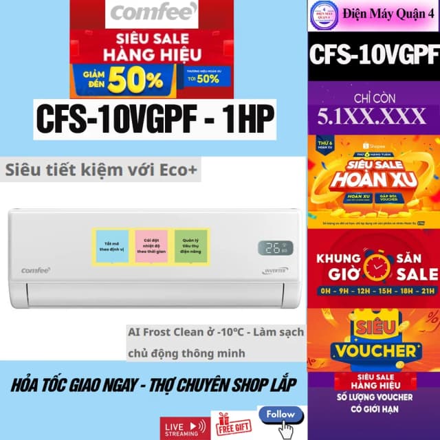 So sánh giá Máy lạnh Comfee Inverter 1 HP CFS-10VGPF rẻ nhất? - Ảnh 18