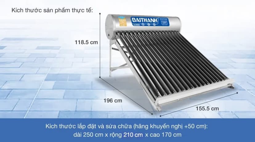 Máy nước nóng năng lượng mặt trời Đại Thành 180 lít Classic 58-18 - Giá rẻ nhất hôm nay - Ảnh 7