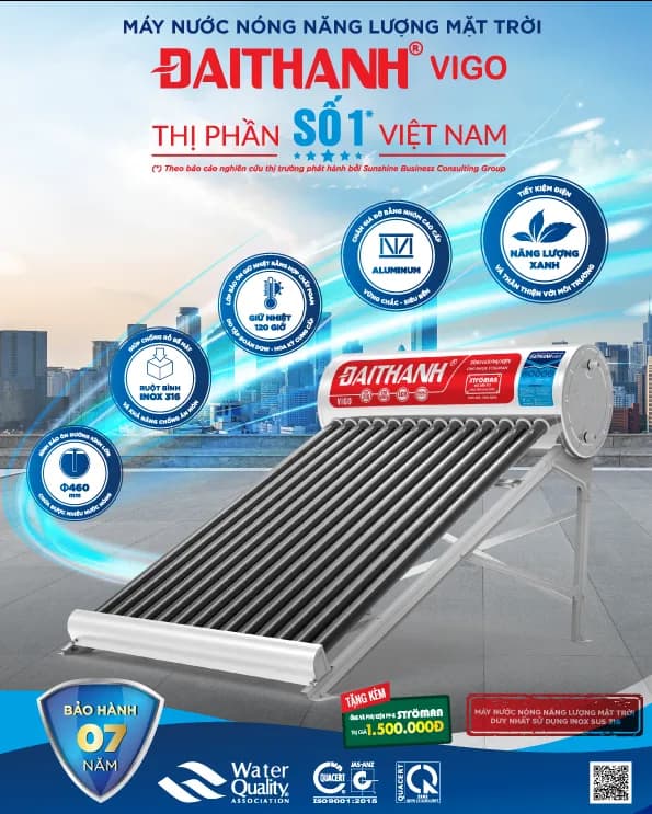 Máy nước nóng năng lượng mặt trời Đại Thành 180 lít Vigo 58-18 - Giá rẻ nhất hôm nay - Ảnh 14