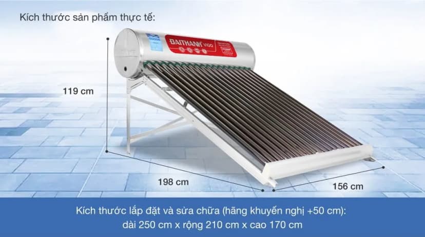 Máy nước nóng năng lượng mặt trời Đại Thành 180 lít Vigo 58-18 - Giá rẻ nhất hôm nay - Ảnh 3