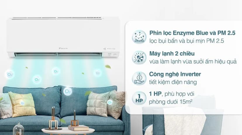 Máy lạnh 2 chiều Daikin Inverter 1 HP ATHF25XVMV - Giá rẻ nhất hôm nay - Ảnh 7