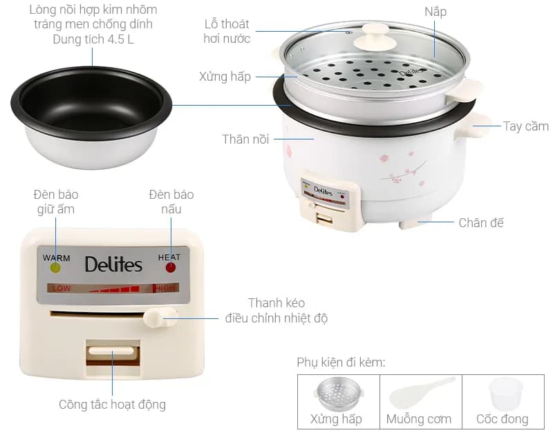 Nồi lẩu điện Delites CBR45-90 4.5 lít - Giá rẻ nhất hôm nay - Ảnh 4