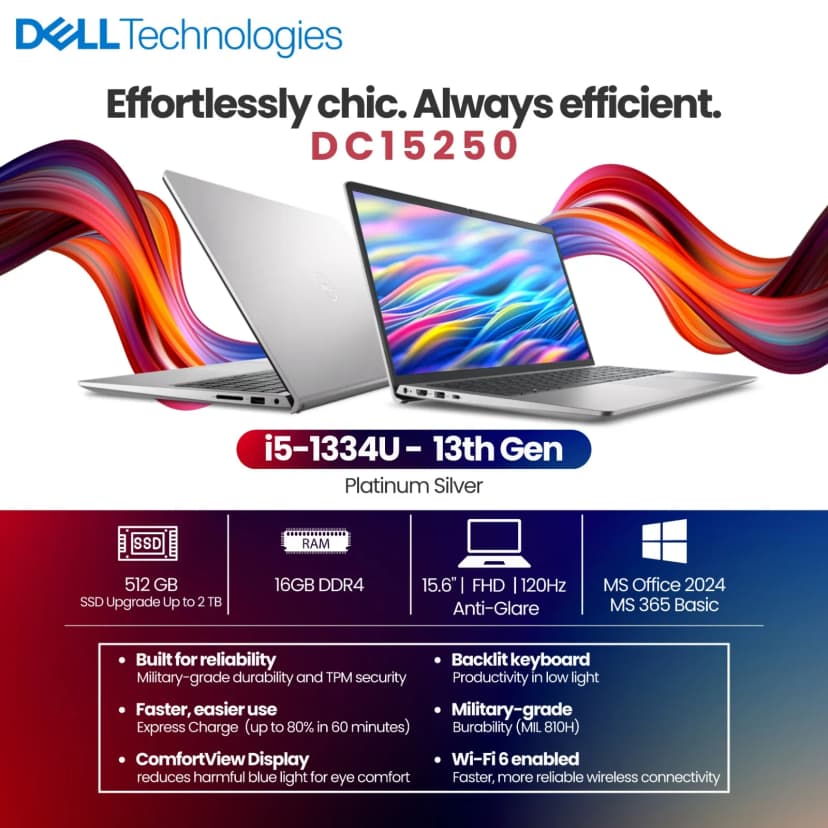 Laptop Dell 15 DC15250 - CPH992 (i5 1334U, 16GB, 512GB, Full HD 120Hz, OfficeHS24+365B, Win11) - Giá rẻ nhất hôm nay - Ảnh 14