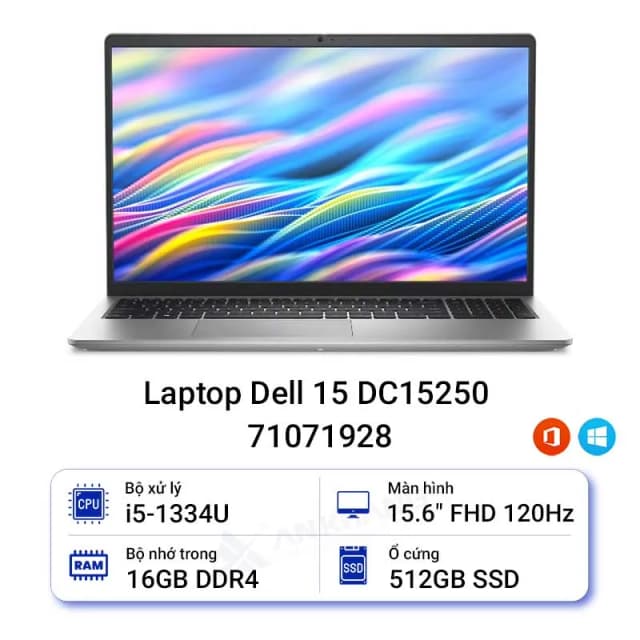 Laptop Dell 15 DC15250 - DC5I5357W1 (i5 1334U, 16GB, 512GB, Full HD 120Hz, OfficeH24+365, Win11) - 9