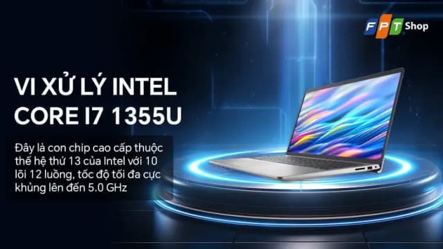 Laptop Dell 15 DC15250 - CPH997 (i7 1355U, 16GB, 1TB, Full HD 120Hz, OfficeH24+365B, Win11) - 16