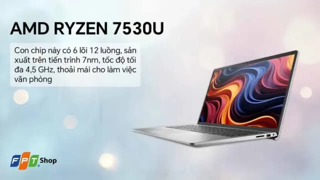 Laptop Dell 15 DC15255 - DC5R5802W1 (R5 7530U, 16GB, 512GB, Full HD 120Hz, OfficeH24+365, Win11) - 11