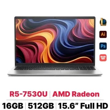 Laptop Dell 15 DC15255 - DC5R5802W1 (R5 7530U, 16GB, 512GB, Full HD 120Hz, OfficeH24+365, Win11) - 15