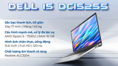 Laptop Dell 15 DC15255 - DC5R5802W1 (R5 7530U, 16GB, 512GB, Full HD 120Hz, OfficeH24+365, Win11) - 5