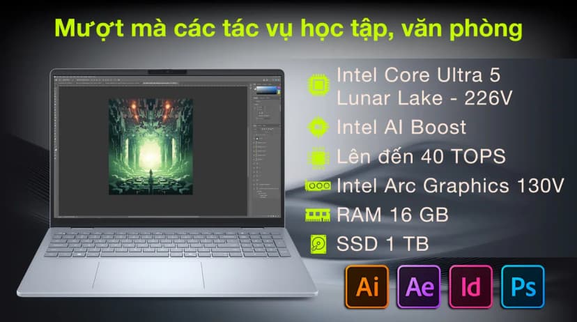 Laptop Dell 16 Plus DB16250 - DB6U5387W1 (Ultra 5 226V, 16GB, 1TB, WQXGA, OfficeH24+365, Win11) - Giá rẻ nhất hôm nay - Ảnh 3