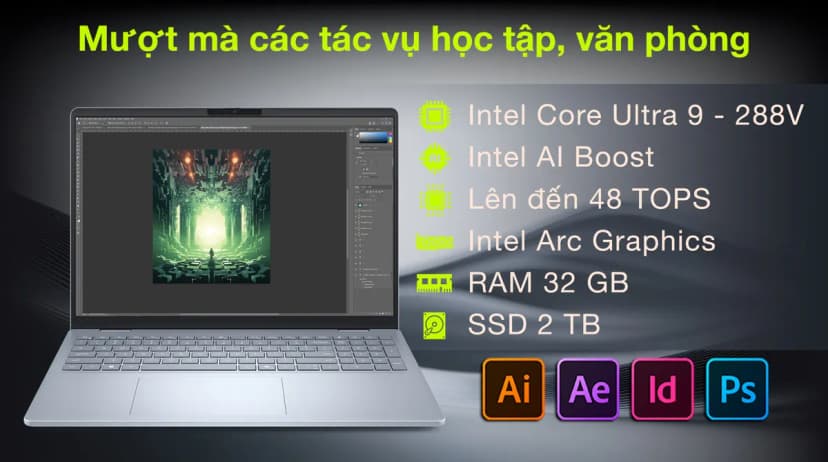 Laptop Dell 16 Plus DB16250 - X65NW9 (Ultra 9 288V, 32GB, 2TB, QHD+ 120Hz, OfficeH24+365, Win11) - Giá rẻ nhất hôm nay - Ảnh 3