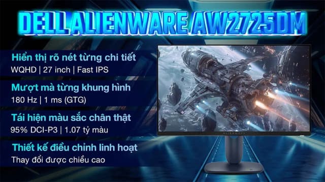 So sánh giá Màn hình Gaming Dell Alienware AW2725DM 27 inch 2K/Fast IPS/180Hz/1ms rẻ nhất? - Ảnh 10