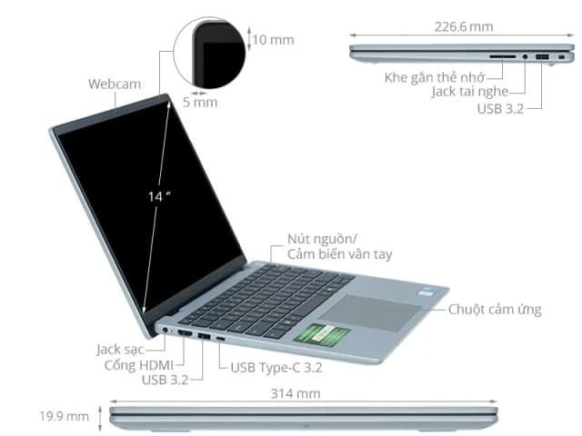 Laptop Dell Inspiron 14 5440 - NDY5V1 (i5 1334U, 16GB, 512GB, Full HD+, OfficeHS, Win11) - 15