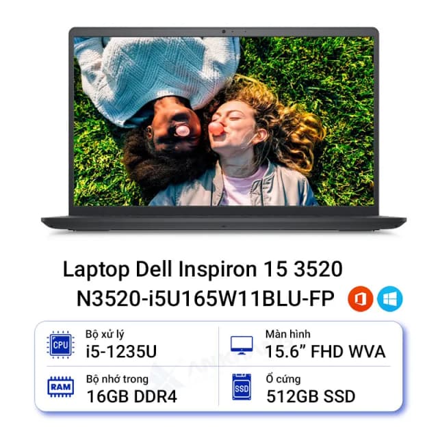 Laptop Dell Inspiron 15 3520 - N3520-i7U165W11BLU-FP (i7 1255U, 16GB, 512GB, Full HD 120Hz, OfficeHS, Win11) - 18
