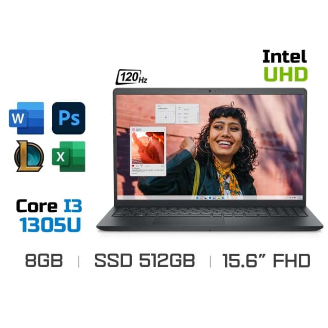 Laptop Dell Inspiron 15 3530 - N3530-i3U085W11SLU (i3 1305U, 8GB, 512GB, Full HD 120Hz, OfficeH24+365, Win11) - 17