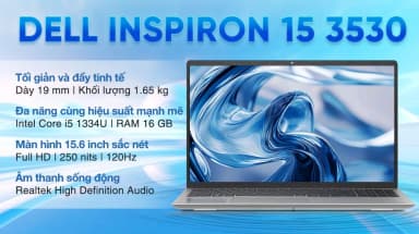 Laptop Dell Inspiron 15 3530 - P16WD21 (i5 1334U, 16GB, 512GB, Full HD 120Hz, OfficeH24+365, Win11) - 3