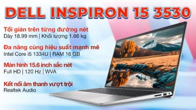 Laptop Dell Inspiron 15 3530 - 71053696 (i5 1334U, 16GB, 512GB, Full HD 120Hz, OfficeH24+365, KYHD, Win11) - 3