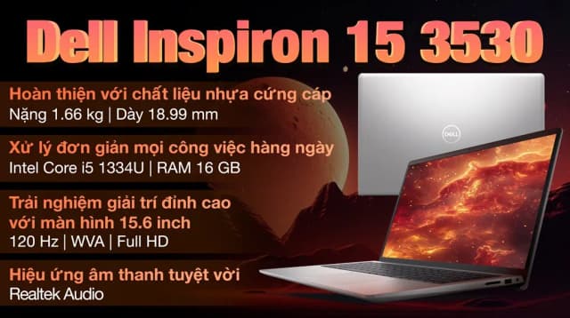 Laptop Dell Inspiron 15 3530 - 71070372 (i5 1334U, 16GB, 512GB, Full HD 120Hz, OfficeH24+365, Win11) - 5
