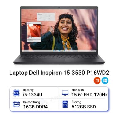 Laptop Dell Inspiron 15 3530 - P16WD22 (i5 1334U, 16GB, 512GB, Full HD 120Hz, OfficeH24+365, Win11) - 17