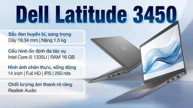 Laptop Dell Latitude 3450 - L3450-1335U-16512WN (i5 1335U, 16GB, 512GB, Full HD, Win11) - 3