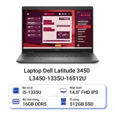 Laptop Dell Latitude 3450 - L3450-1335U-16512WN (i5 1335U, 16GB, 512GB, Full HD, Win11) - 10