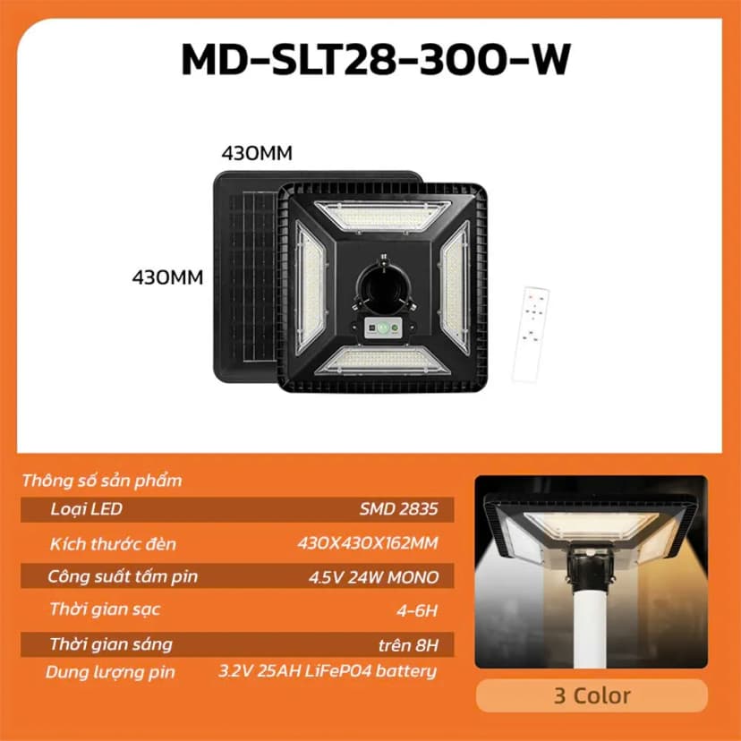 So sánh giá Đèn pha liền thể năng lượng mặt trời Modi MD-STL28-300-W 3C - Tìm sản phẩm giá rẻ nhất - Ảnh 15