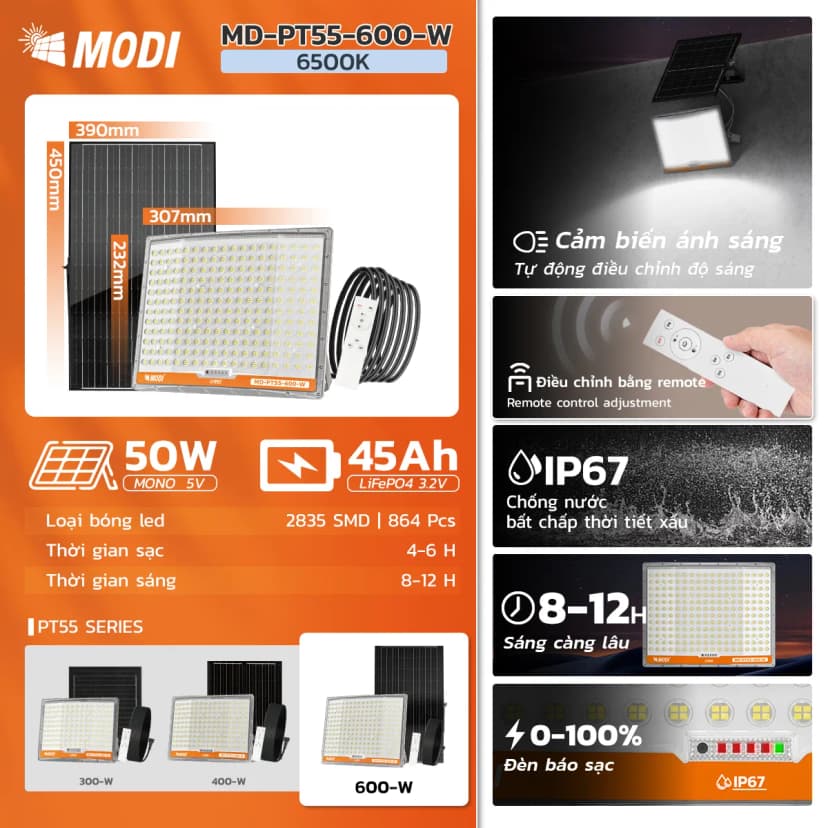 So sánh giá Đèn pha năng lượng mặt trời Modi MD-PT55-600-W - Tìm sản phẩm giá rẻ nhất - Ảnh 8