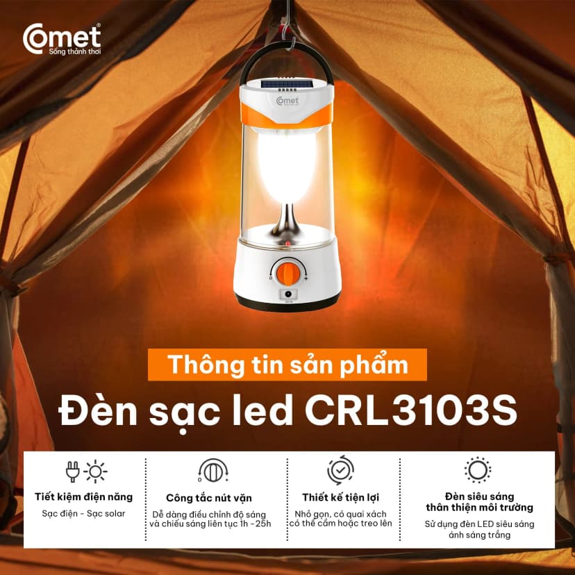 So sánh giá Đèn sạc năng lượng mặt trời Comet CRL3403S - Tìm sản phẩm giá rẻ nhất - Ảnh 17