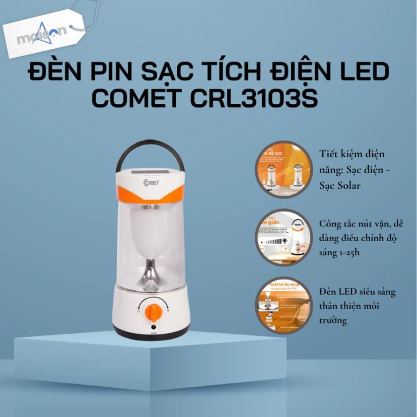 So sánh giá Đèn sạc năng lượng mặt trời Comet CRL3403S - Tìm sản phẩm giá rẻ nhất - Ảnh 4