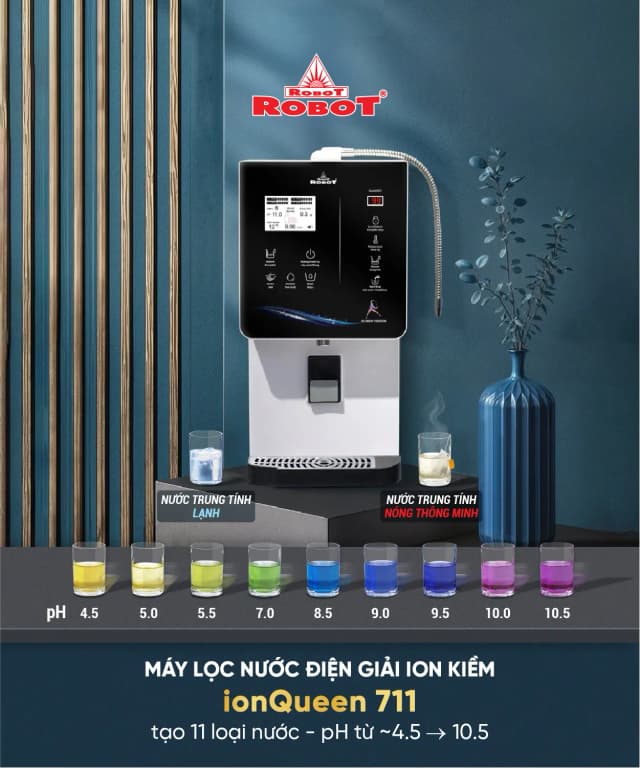 So sánh giá Máy lọc nước điện giải ion kiềm nóng nguội lạnh ROBOT IonQueen 711X 7 tấm điện cực rẻ nhất? - Ảnh 18