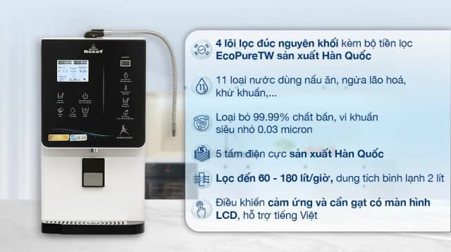 Top 1 so sánh giá Máy lọc nước điện giải ion kiềm nóng nguội ROBOT IonSmart 510X 5 tấm điện cực - Tìm sản phẩm giá rẻ nhất - Ảnh 28