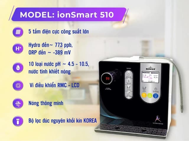 Top 1 so sánh giá Máy lọc nước điện giải ion kiềm nóng nguội ROBOT IonSmart 510X 5 tấm điện cực - Tìm sản phẩm giá rẻ nhất - Ảnh 4
