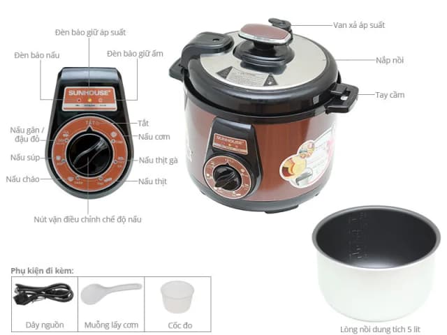 So sánh giá Nồi áp suất điện Sunhouse SHD-1552 5 lít rẻ nhất? - Ảnh 20