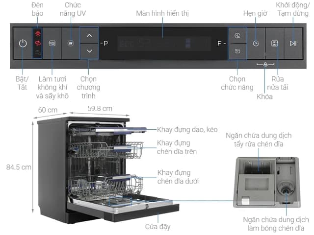 So sánh giá Máy rửa chén độc lập Hafele HDW-F605B (535.29.660) rẻ nhất? - Ảnh 9