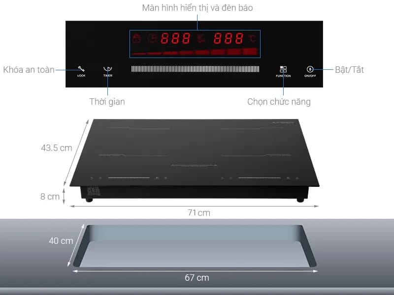 Bếp từ đôi âm Junger MK-22 4000W - Giá rẻ nhất hôm nay - Ảnh 2
