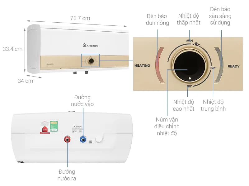 So sánh giá Máy nước nóng gián tiếp Ariston 30 lít 3000W SLIM3 30 RS MT 3KW - Tìm sản phẩm giá rẻ nhất - Ảnh 3