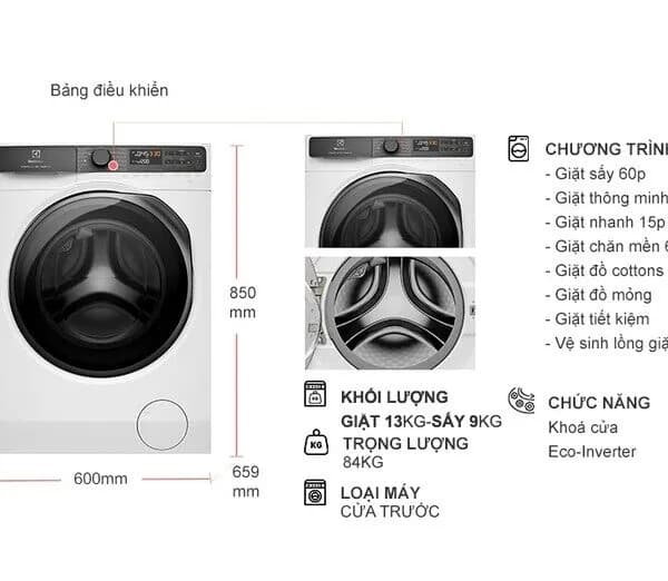 So sánh giá Máy giặt sấy Electrolux UltimateCare 700 Inverter giặt 13 kg - sấy 9 kg EWW1343R7WC rẻ nhất? - Ảnh 13