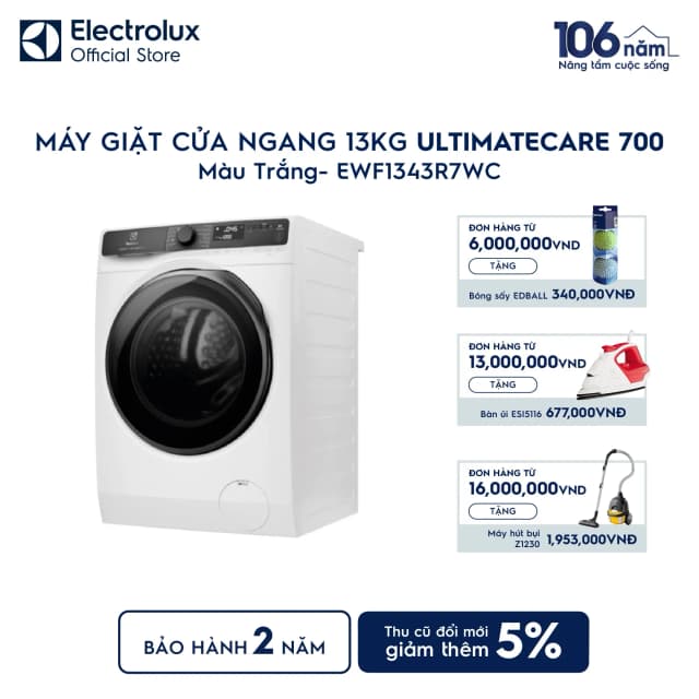 So sánh giá Máy giặt sấy Electrolux UltimateCare 700 Inverter giặt 13 kg - sấy 9 kg EWW1343R7WC rẻ nhất? - Ảnh 10