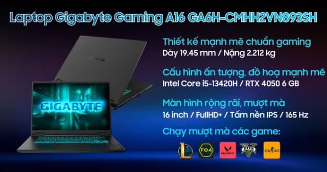 So sánh giá Laptop GIGABYTE Gaming A16 GA6H - GAMING-A16-CMHH2VN893SH (i5 13420H, 16GB, 512GB, RTX 4050 6GB, WUXGA 165Hz, Win11) rẻ nhất? - Ảnh 10