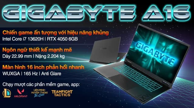 So sánh giá Laptop GIGABYTE Gaming A16 GA6H - GAMING-A16-CMHI2VN893SH (i7 13620H, 16GB, 512GB, RTX 4050 6GB, WUXGA 165Hz, Win11) rẻ nhất? - Ảnh 3