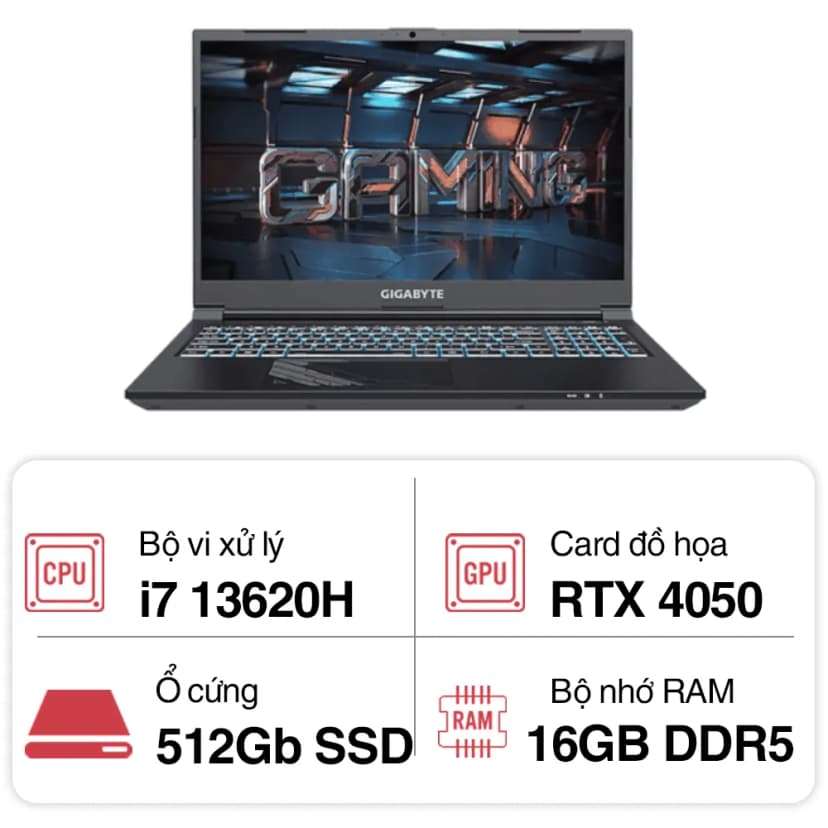 Laptop GIGABYTE Gaming G5 MF5 RC555 - 9RC55MF5FJIINIVN000 (i7 13620H, 16GB, 512GB, RTX 4050 6GB, Full HD 144Hz, Win11) - Giá rẻ nhất hôm nay - Ảnh 35