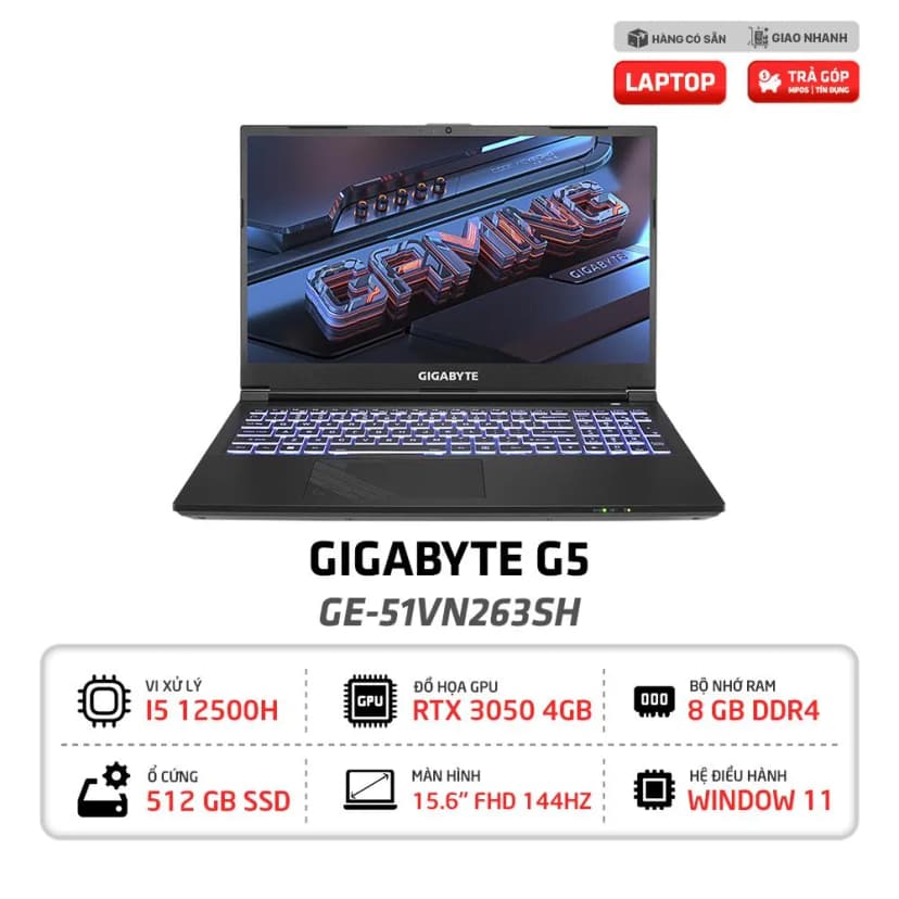 Laptop GIGABYTE Gaming G5 MF5 RC555 - 9RC55MF5FJIINIVN000 (i7 13620H, 16GB, 512GB, RTX 4050 6GB, Full HD 144Hz, Win11) - Giá rẻ nhất hôm nay - Ảnh 78