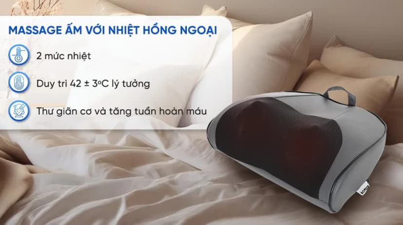 Gối massage hồng ngoại Bomidi MP1 Pro - Xám xanh - Giá rẻ nhất hôm nay - Ảnh 4