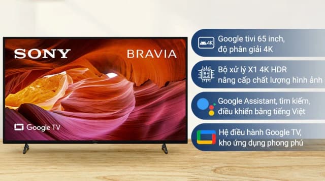 So sánh giá Google Tivi Sony 4K 65 inch KD-65X75K rẻ nhất? - Ảnh 3