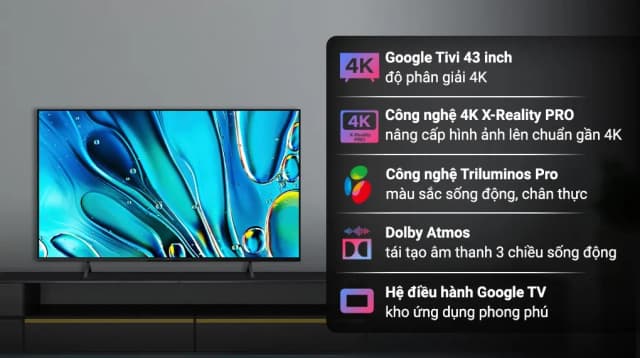 So sánh giá Google Tivi Sony 4K 43 inch K-43S30 rẻ nhất? - Ảnh 2