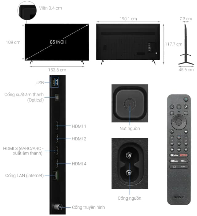 So sánh giá Google Tivi Sony 4K 85 inch K-85S30 rẻ nhất? - Ảnh 7